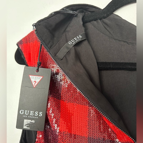 Guess NWT red black gingham dress - Picture 7 of 10